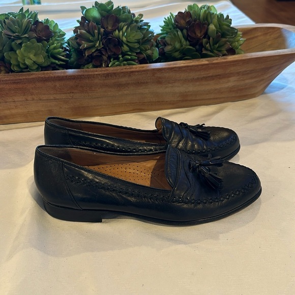 Bally Chancy‎ Nappa Loafers shoes Black leather Tassels men’s size 9 EUC